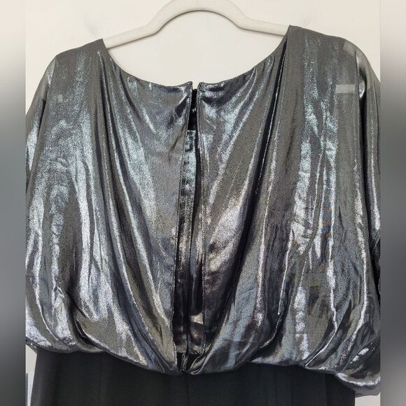 NEW Adrianna Papell Blouson Metallic Foil Dress Formal Event Plus Size 16W - Picture 10 of 12